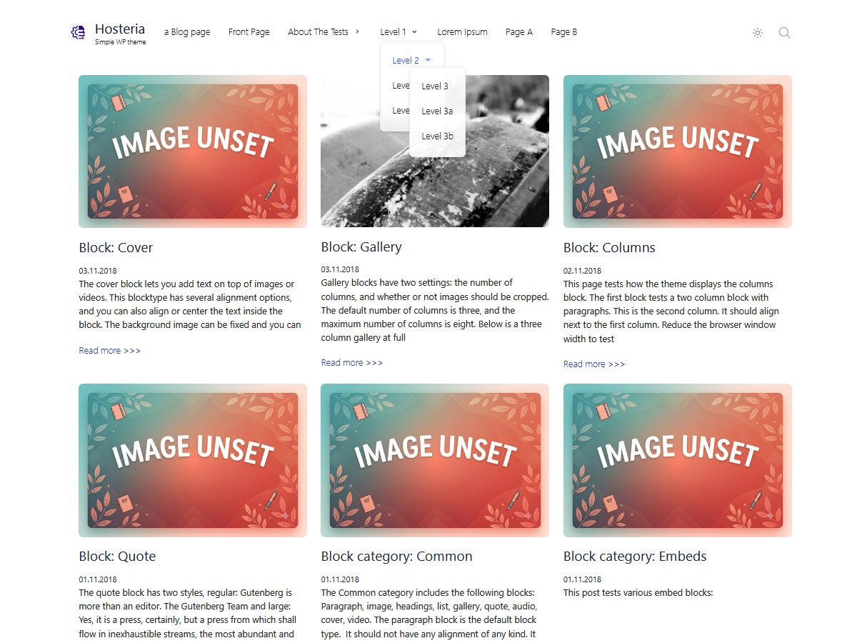 A simple WordPress theme